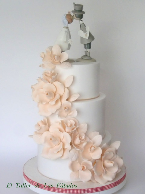 Fondant, flores de azucar champagne